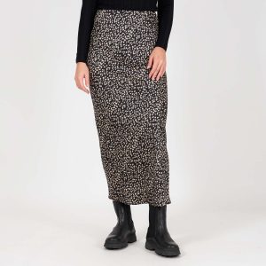 Pure friday - Pursarah satin skirt - Nederdele - D / BLACK-WHITE DOTS - XL
