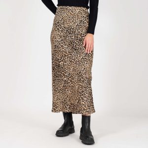 Pure friday - Pursarah satin skirt - Nederdele - leopard - XL