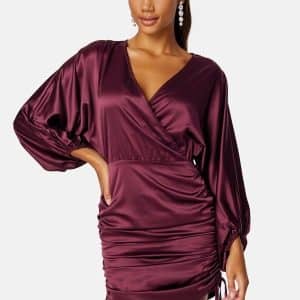 BUBBLEROOM Kimberly Satin Dress Bordeaux 44