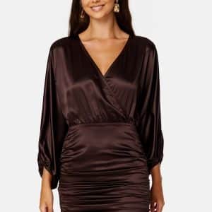 BUBBLEROOM Kimberly Satin Dress Brown 46