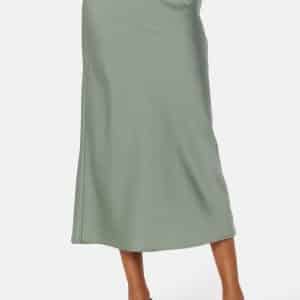 BUBBLEROOM Demi Midi Satin Skirt Dusty green 38