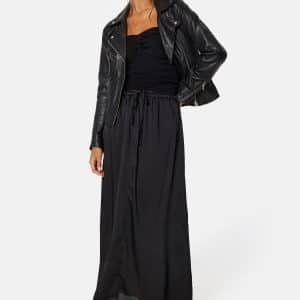ONLY Suzette Ankel Long Satin Skirt Black XL